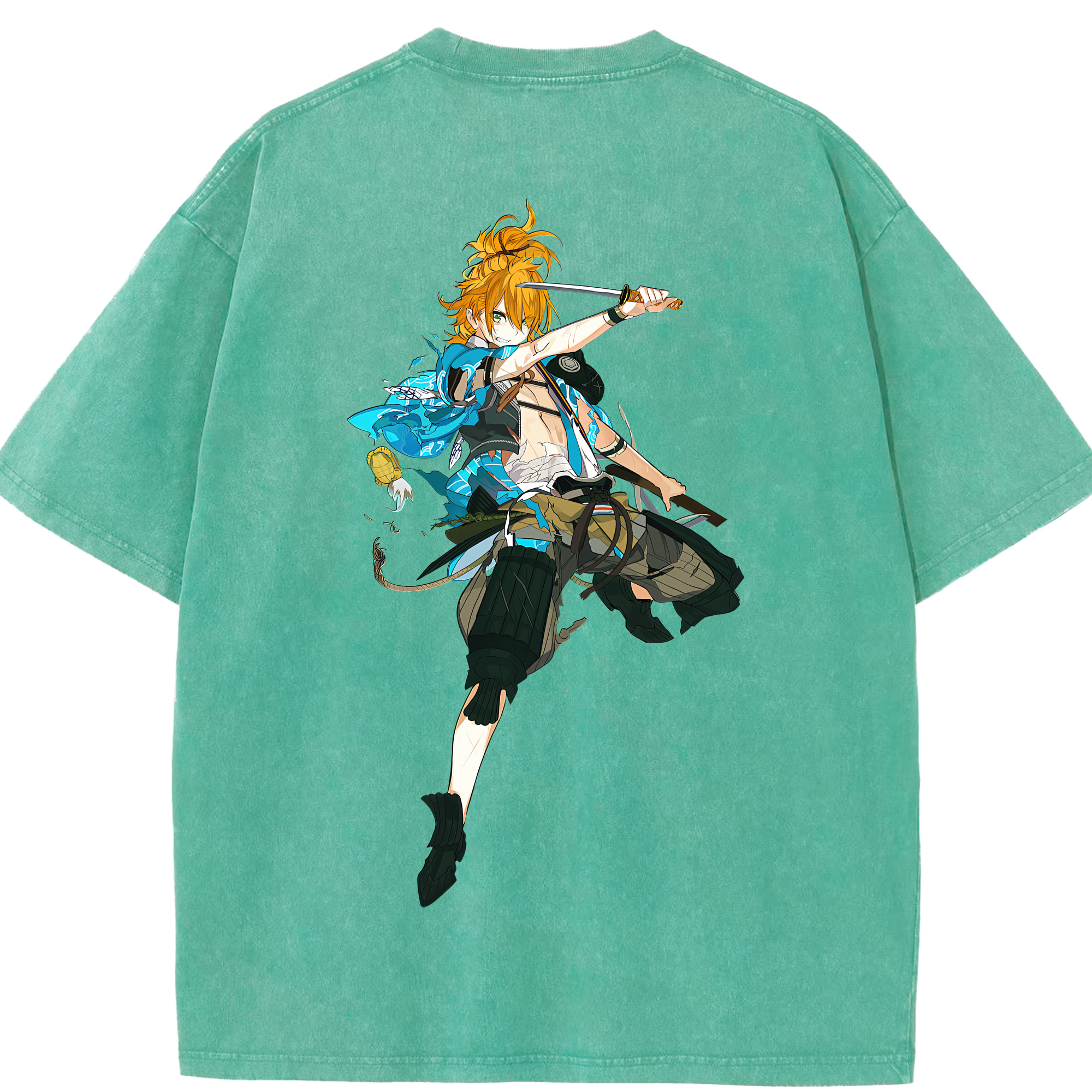 （画像用） 刀剣乱舞 Touken Ranbu 綿100% ヴィンテージ風 半袖Tシャツ（背面プリント）